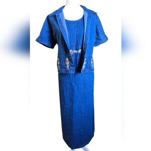 Erika Blue Denim Maxi Dress With Tops